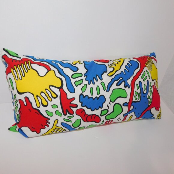 IKEA Avsiktlig abstract colourful Funky Bolster Throw Pillow 22" x 11" - Picture 3 of 5